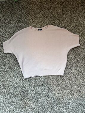 Quince Light Pink Short-Sleeve Crewneck Pullover Sweater